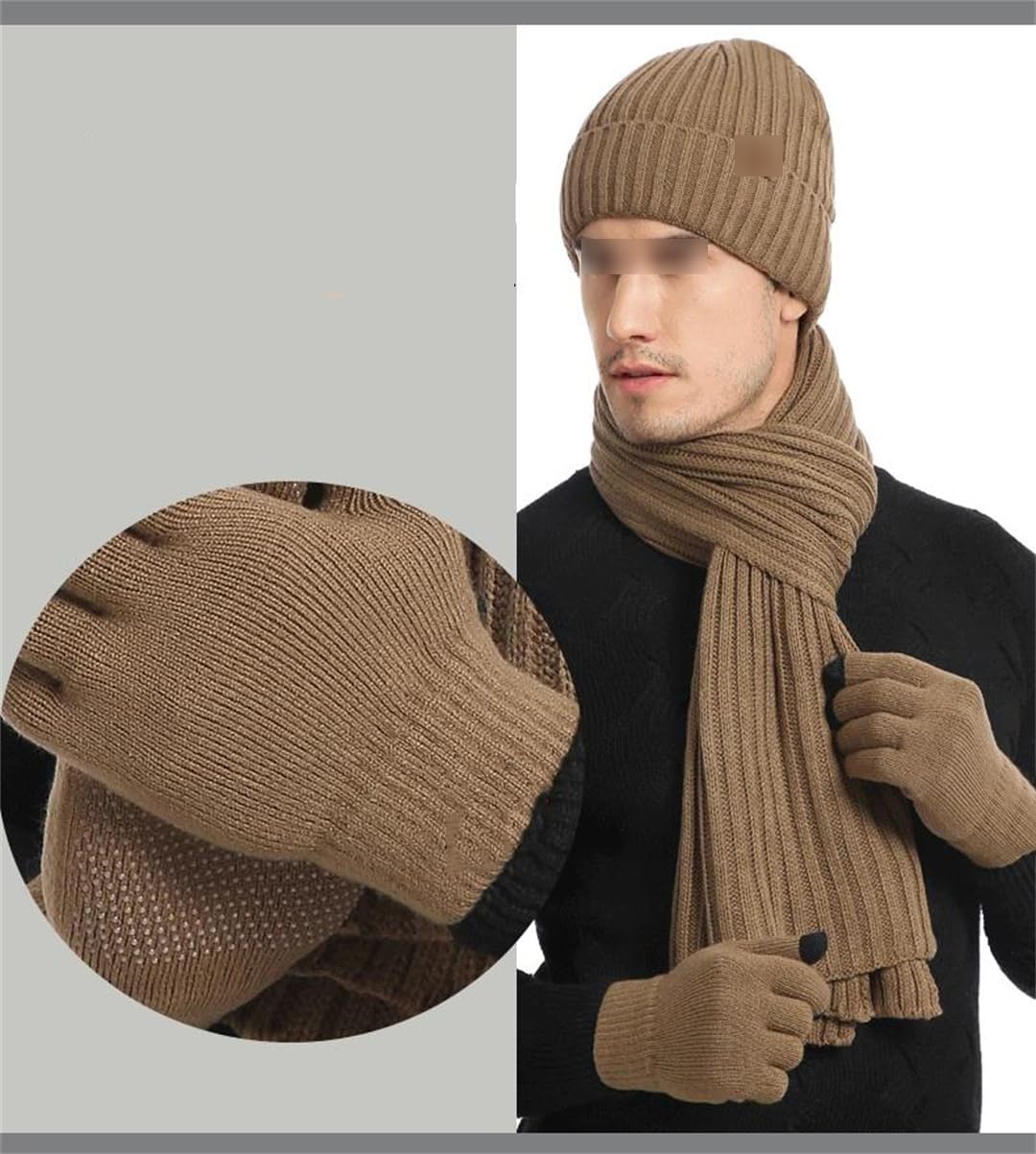Suwequest Juego de gorro, bufanda y guantes para hombres y mujeres, gorro de punto cálido para niños y niñas, accesorios de invierno, conjunto de gorro y bufanda