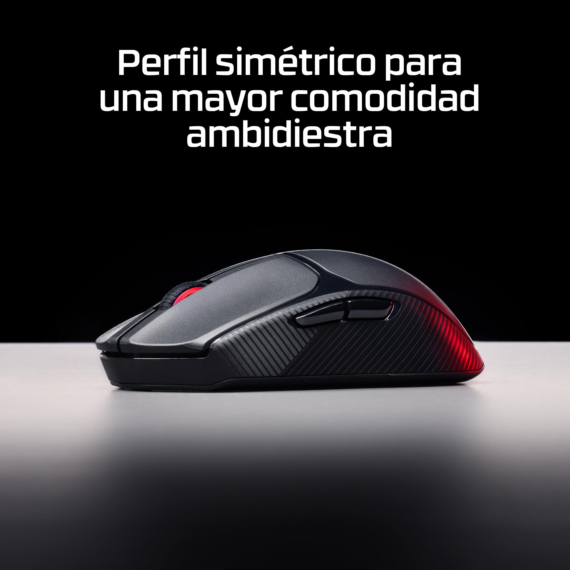 Hyperx Pulsefire Fuse - Ratón Gaming inalámbrico, Ultra-Ligero 75g, autonomía 85h, ambidiestro, 12000DPI, 6 Botones, Color Negro