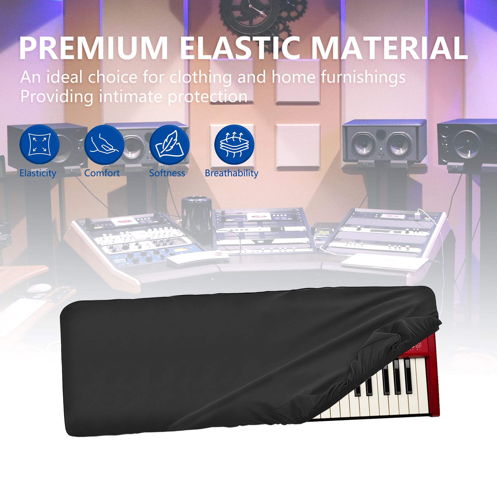 Musiin Pro Shield: Ultimate Stretch-fit Chinlon Keyboard Cover - Water & Dust Resistant, Compatible with Nord Electro 6D 61 keys Keyboard