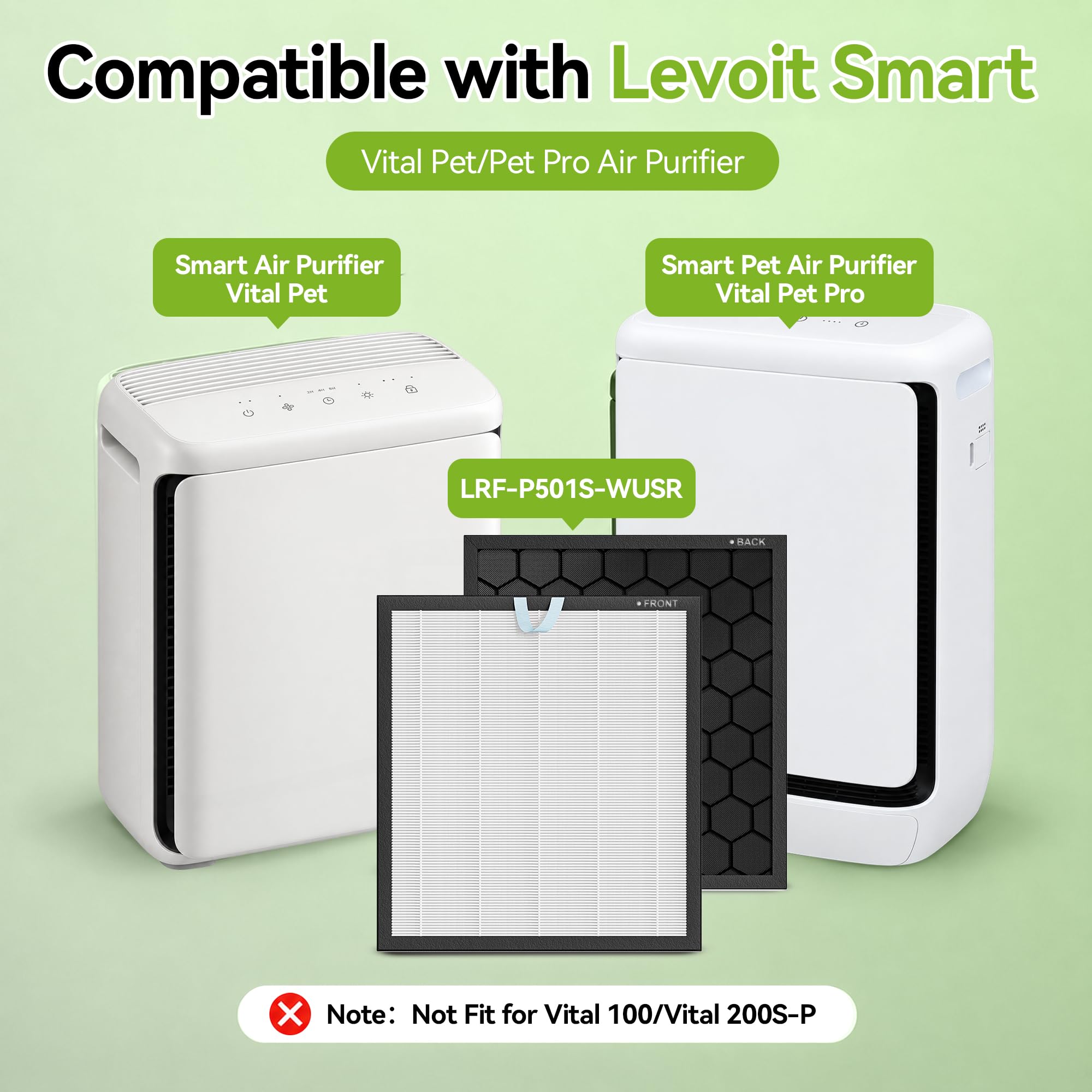 Vital Pet Pro Filtre de rechange pour purificateur d'air Levoit Vital Pet