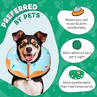 Vista 90 de BENCMATE - Collar inflable protector para perros y gatos, collar de recuperación de mascotas, suave, no bloquea la visión, E-collar (XL, bandera)