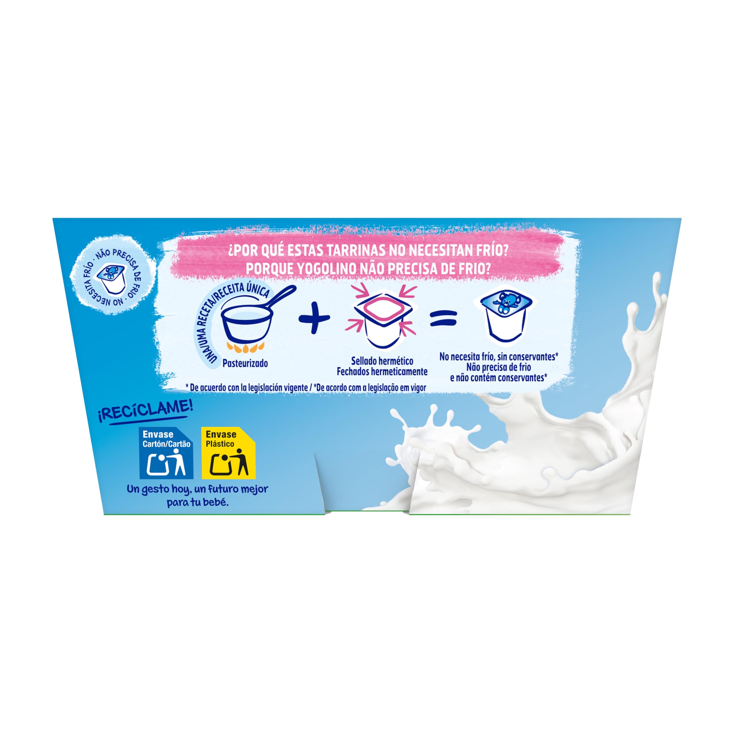 Nestlé Yogolino Natural sin Azúcares, Pack de 4 x 100g