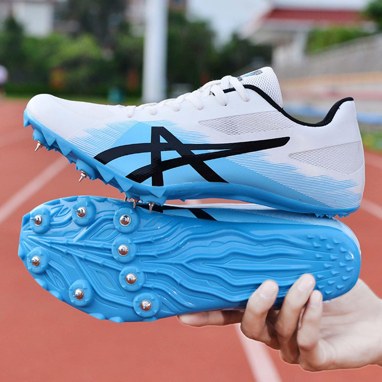 Hombre y Mujer Zapatillas de Clavos, Calzado de Atletismo Ligero Resistente al Desgaste para Running,Salto Largo,Training