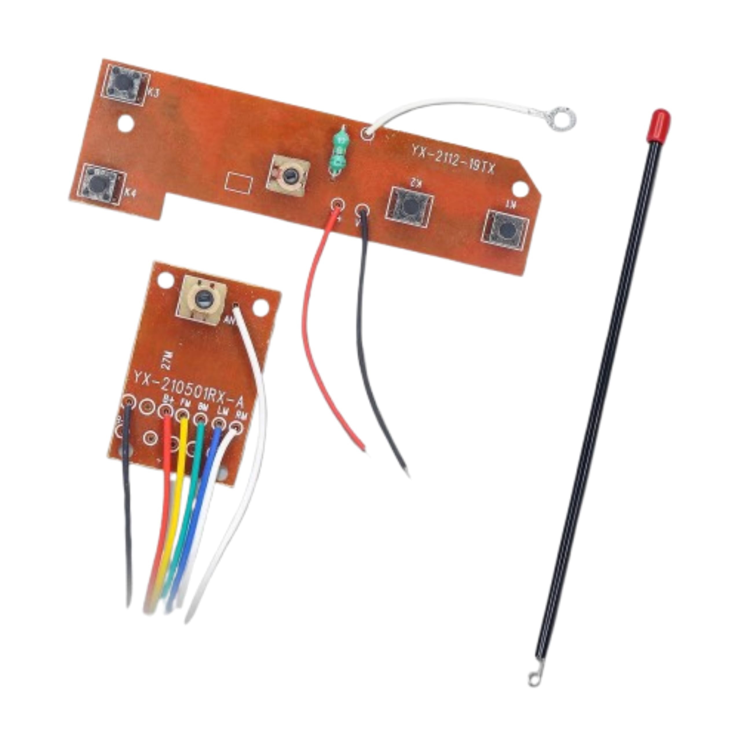 4CH RC Remote Control 27MHz Circuit PCB Transmitter & Receiver Board with Antenna Radio System for Toy car