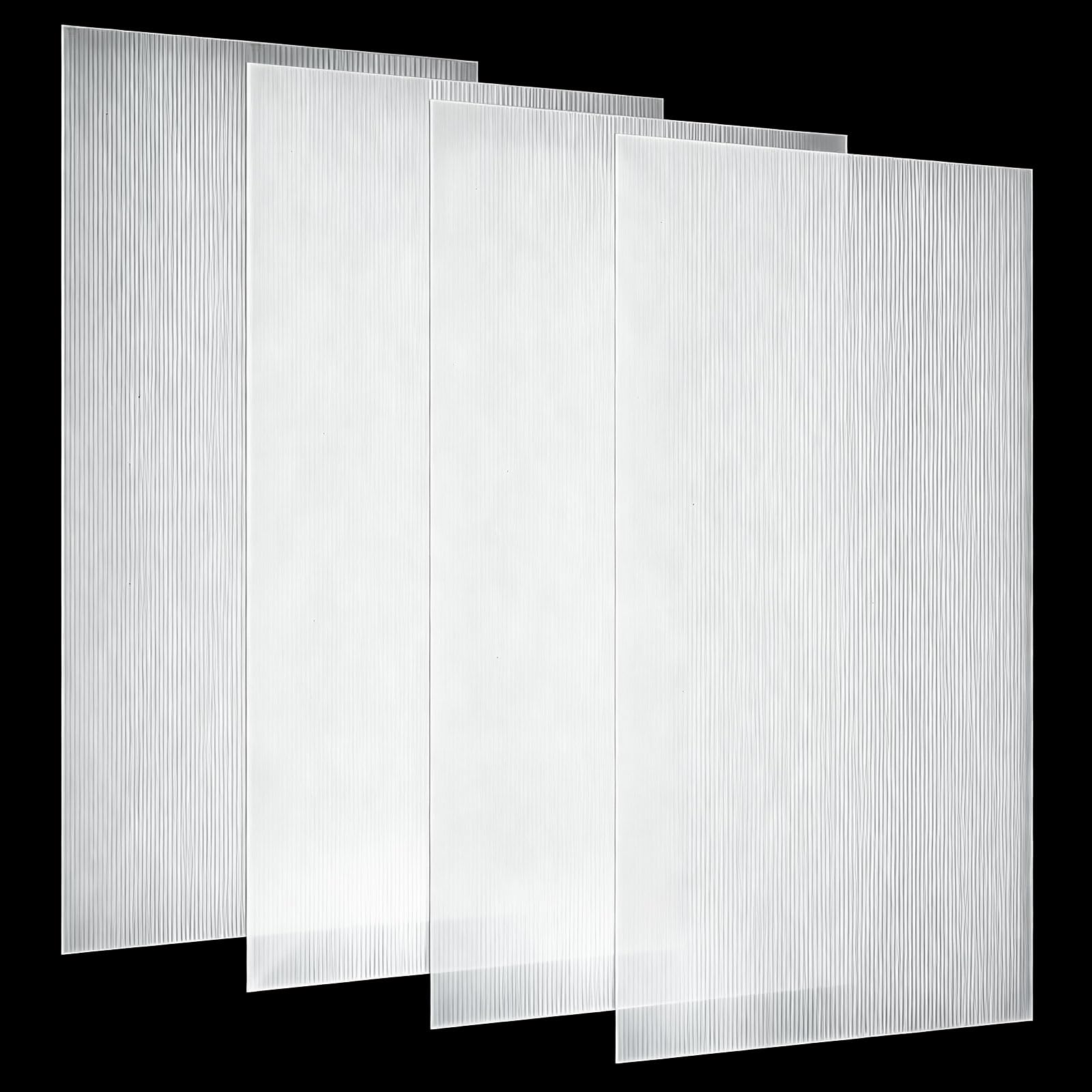 4 pack 22.5" x 46.5" x 0.2" fluorescent light covers close to ceiling lights diffuser panels polycarbonate lighting sheets for commercial office classroom replacement (clear)
