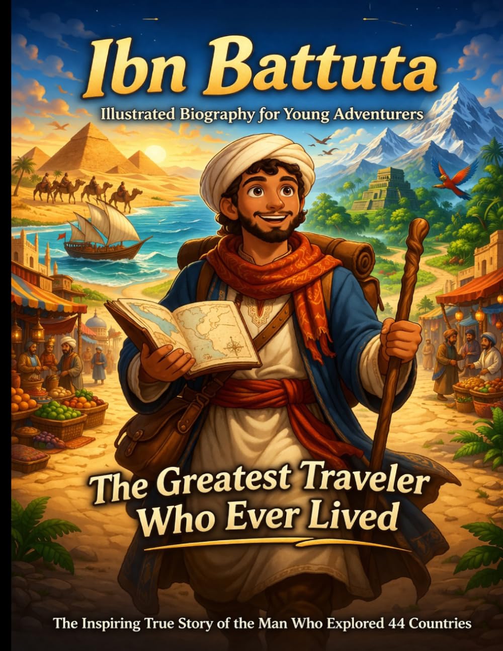 Ibn Battuta Illustrated Biography for Young Adventurers: The Inspiring True Story of the Medieval Explorer Who Visited 44 Countries Before Anyone Had a Map. A Children's Adventure Biography