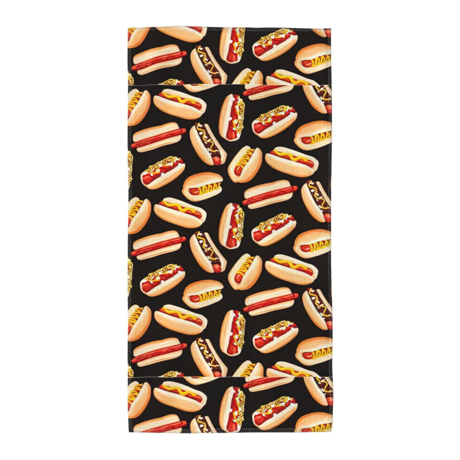 DIEzig Fun Food Hot Dogs Fashion Printed Long Bath Towel For Pool Side Seaside Holiday