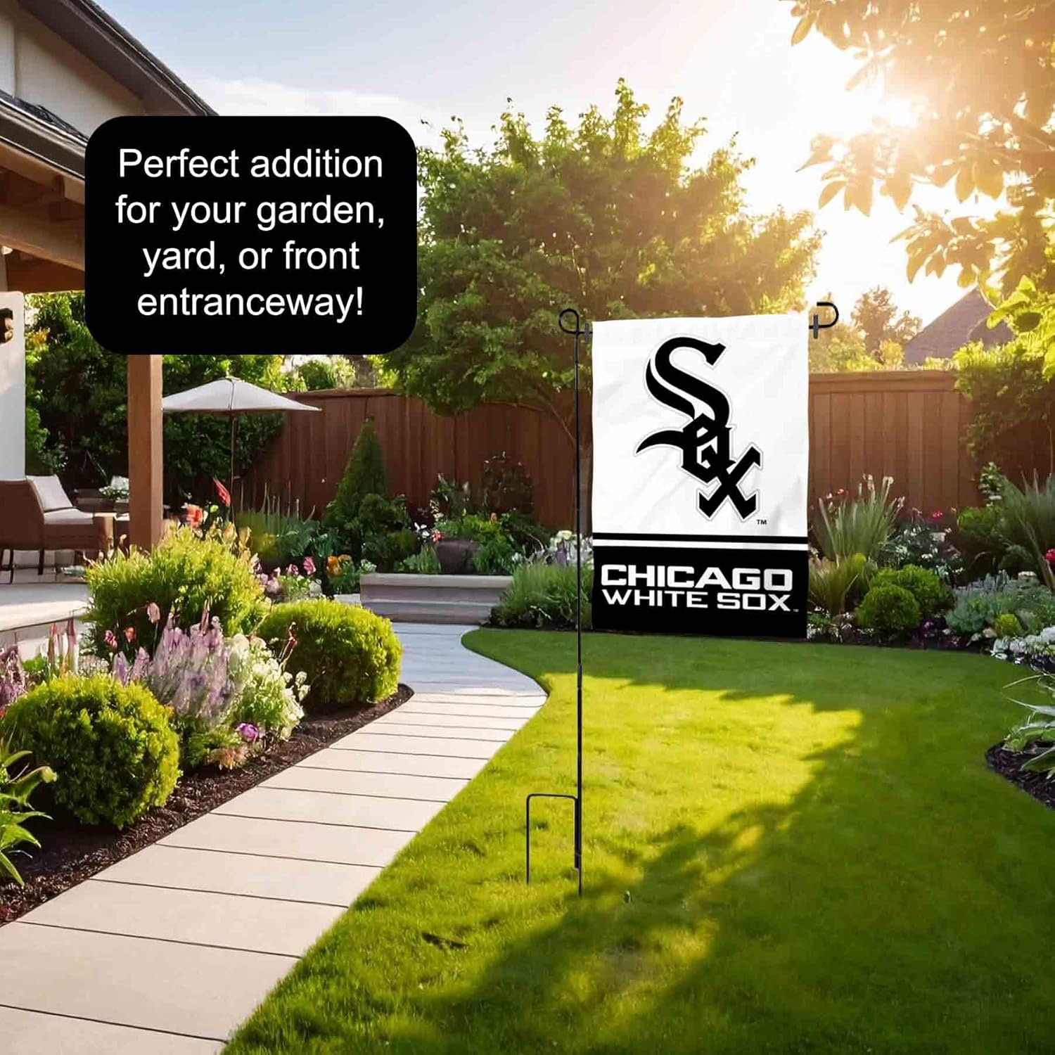 Chicago White Sox Garden Flag with Stand Holder