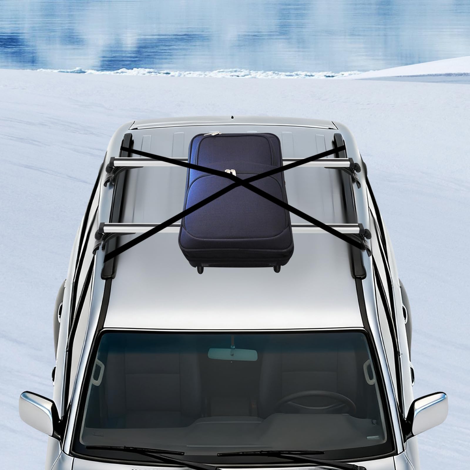 Barre portatutto per auto, universali, 75 kg, in alluminio, 122-130 cm, per SUV, auto, bagagli, bicicletta