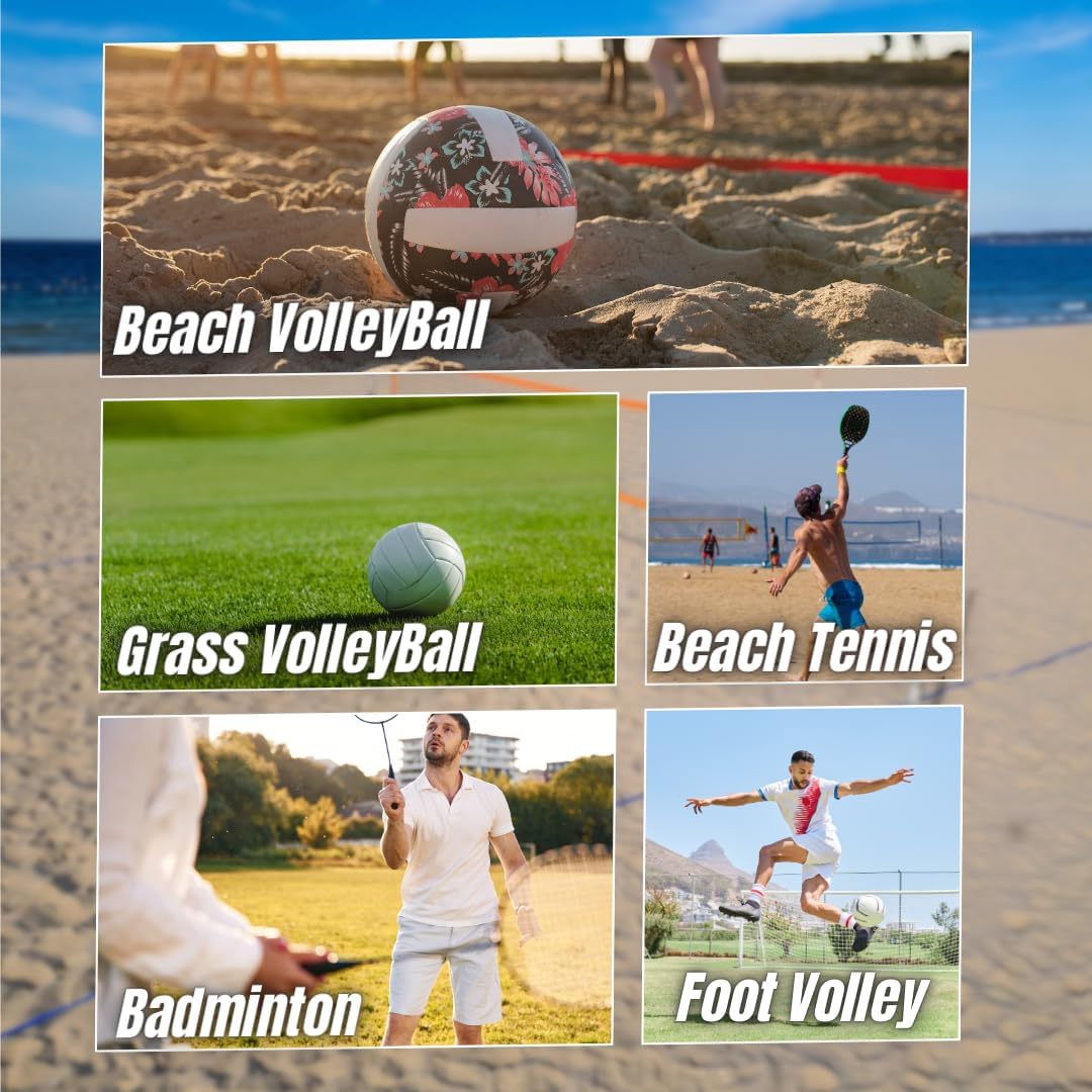 Court Boundary Volleyball Lines – Professional Adjustable Court Lines for Beach Volleyball, Tennis & Badminton – UV-Resistant Nylon with Hook & Loop Corners – (26.3' x 52.6' or 29.5' x 59.05')