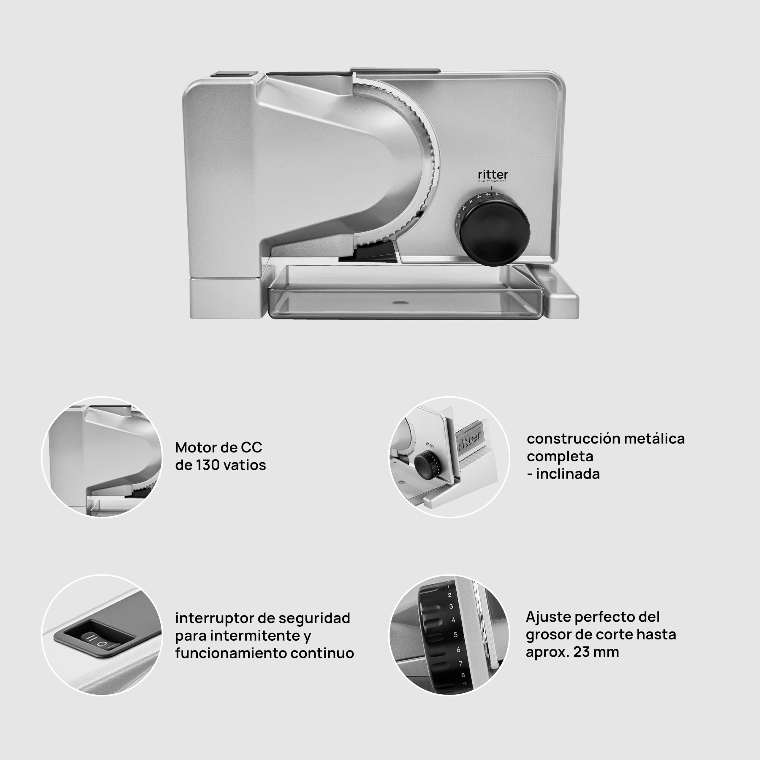 ritter serano 5, Cortadora de Alimentos Eléctrica y Rebanadora de Pan de Metal Macizo