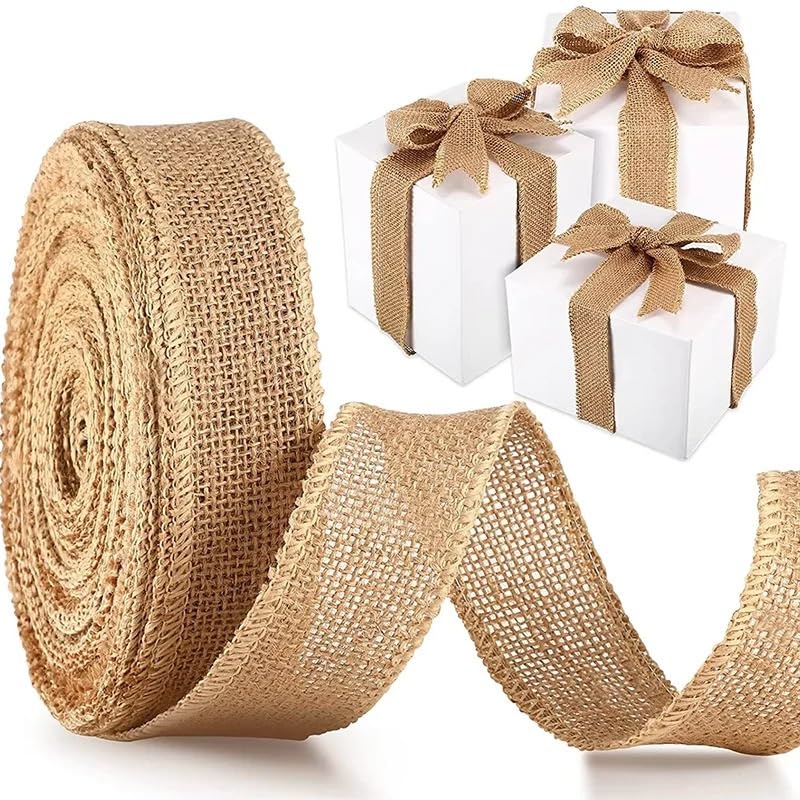 Juta Rotolo,Juta Rotolo di tessuto di iuta naturale da 25/30/40/50/60/80/100/120/150 mm, nastro di iuta for confezioni regalo, progetti artigianali, decorazioni for la casa e matrimoni.(Width 80mm)
