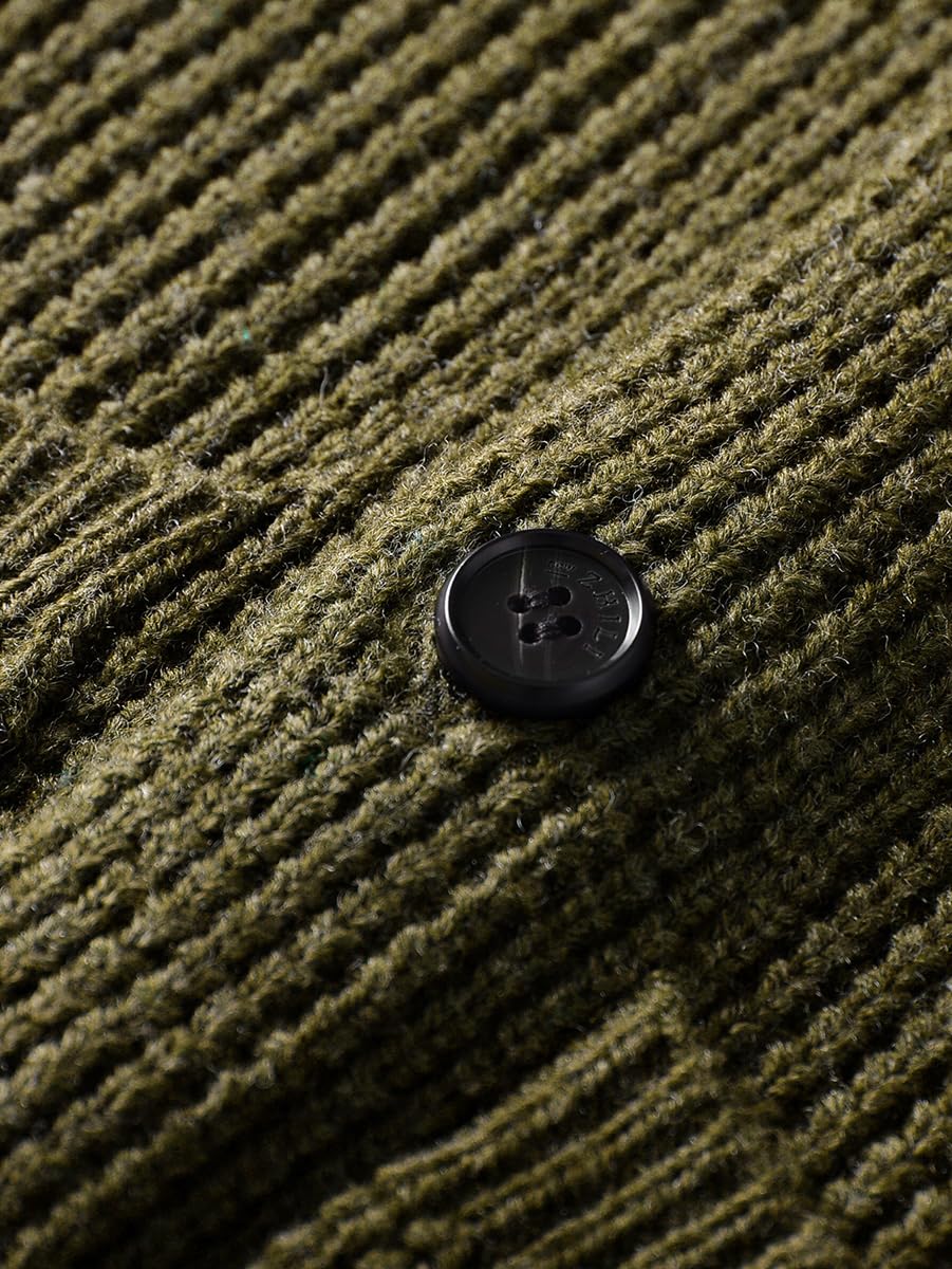 ZHILI Hommes châle col pull Casual Slim cardigan épais