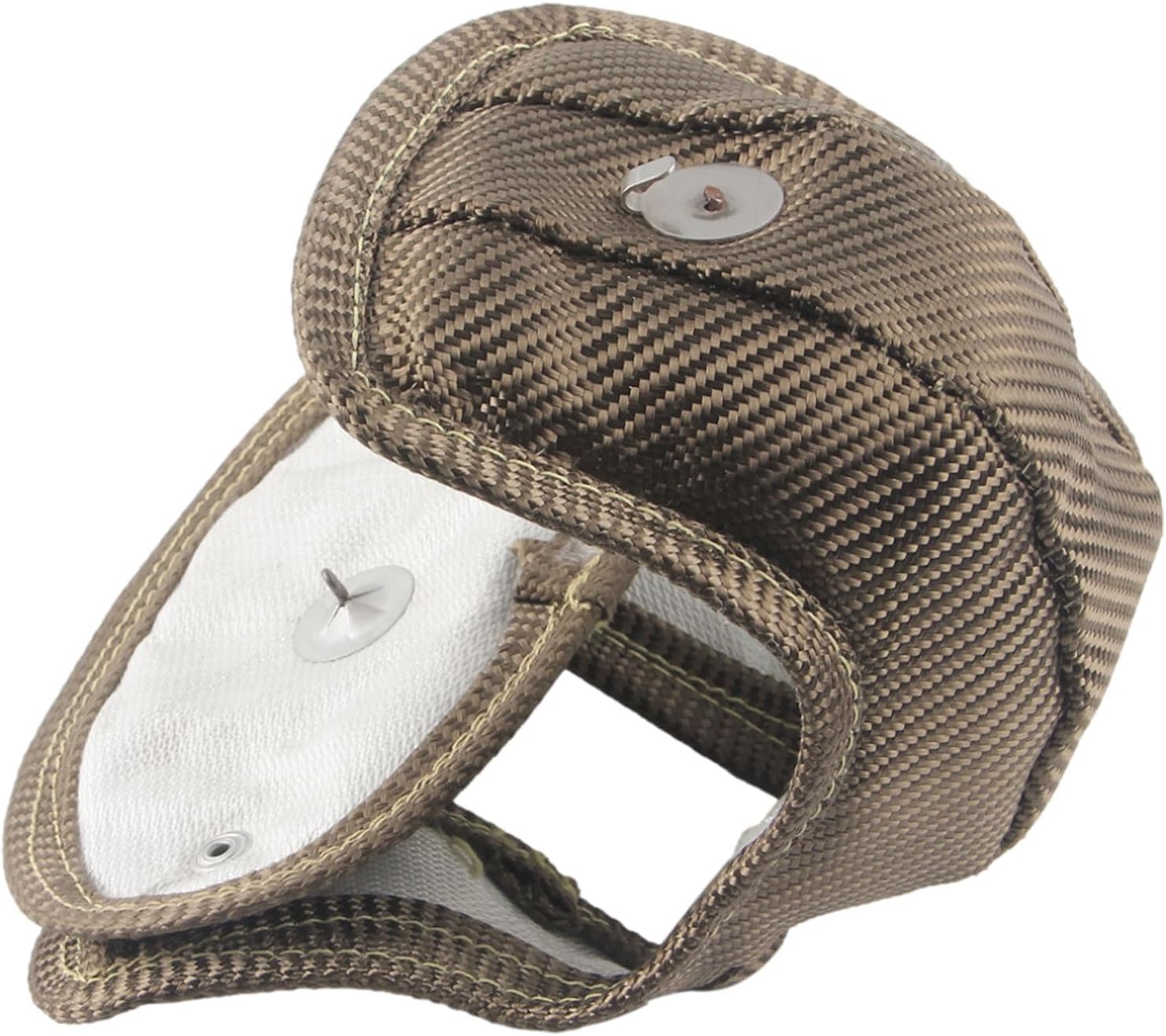 Titanium-Color Turbo Heat Shield Blanket for VW Golf Mk7 GTI/R, for Audi S3 2.0 TSI 8V, fits T25/T4/TD05/GTX Turbo, High Temp Insulation Wrap with Springs