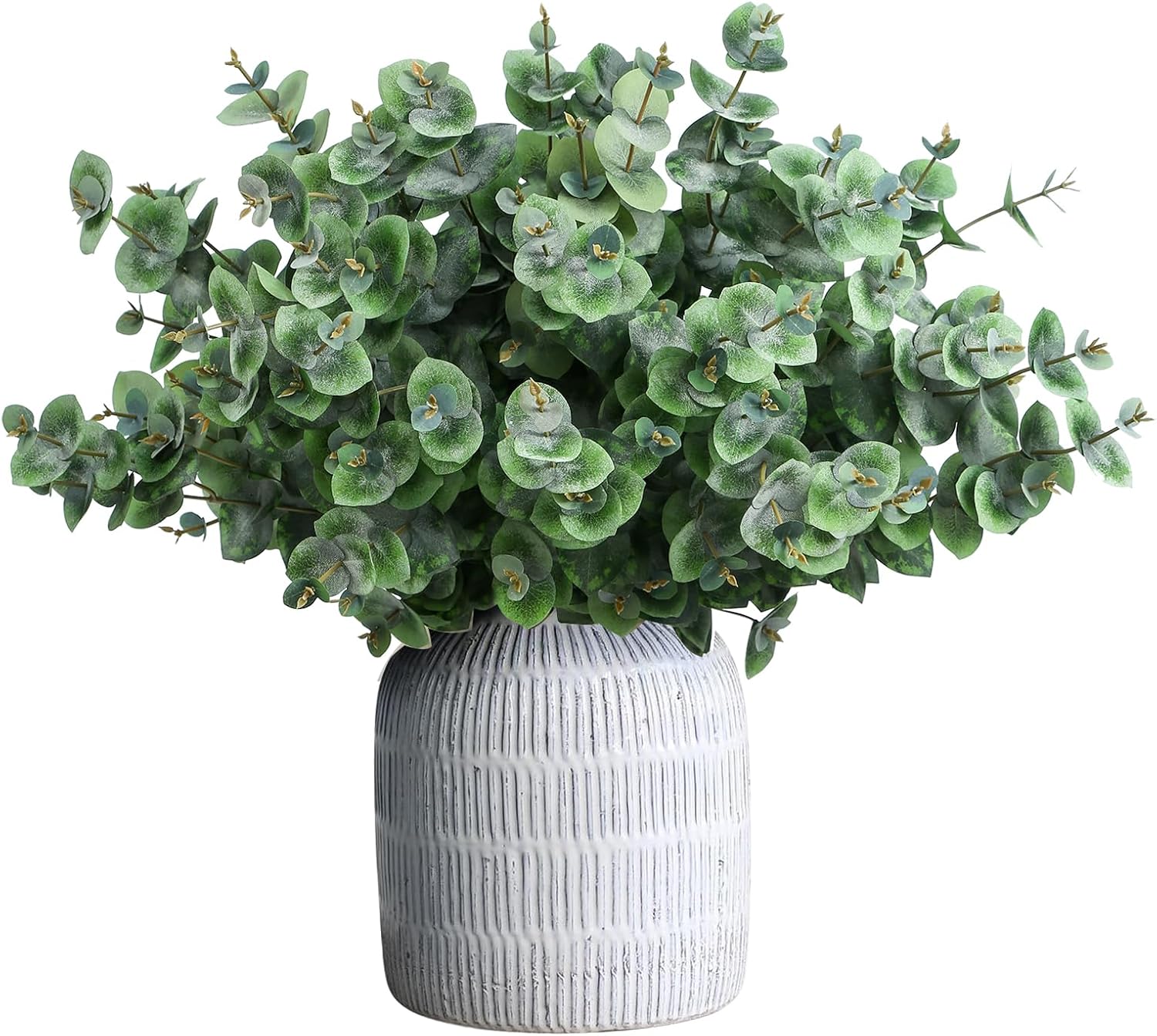 25.6" Artificial Willow Eucalyptus Stems 6 Pack Faux Eucalyptus Branches for Home Decor,Tall Flexible Fake Greenery Eucalyptus for Vase Arrangements in Living Room Bedroom Office (Long Leaves)