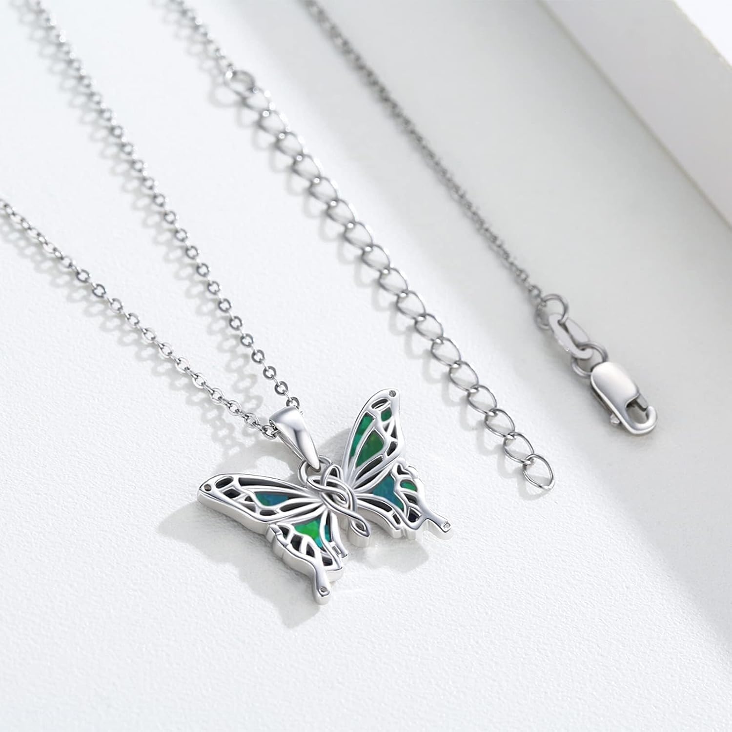 Butterfly Necklaces for Women 925 Sterling Silver Butterfly Jewelry Butterfly Pendant Necklace Gifts for Girlfriend Valentine's Day Christmas - Image 4