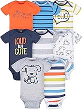 Paquete de 8 pijamas de manga corta para bebés varones Onesies Brand