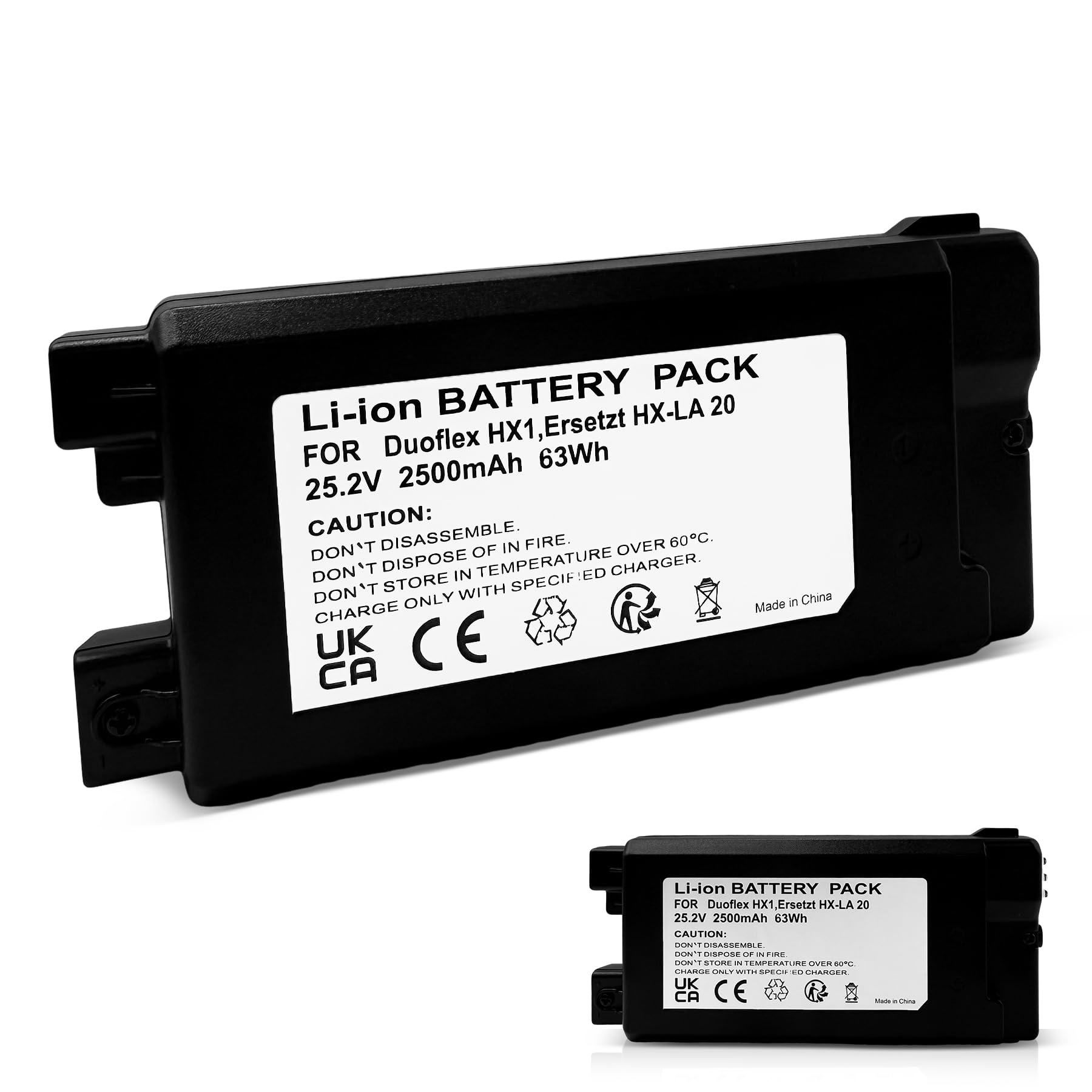 Batterie de rechange compatible avec aspirateur Miele Duoflex HX1 Basic, 25,2 V, 2500 mAh, 63 Wh, batterie lithium-ion de rechange pour modèle HX-LA 20 (pas pour HX-LA 21)