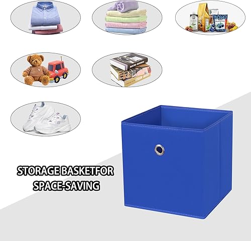 Miniatura 3 de NieEnjoy Cubos de almacenamiento plegables, cubos de almacenamiento de tela de 11 pulgadas, cubos organizadores con asas dobles para el hogar, juego