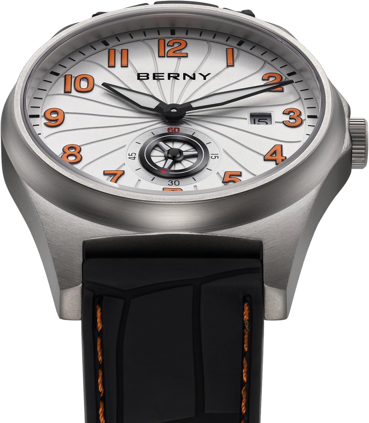 BERNY Automatic Titanium Watch for Men 100M Waterproof Fashion Men's Watch Super Luminous Male Analog Mechanical Wrist Watch, AR Sapphire Glass Small Seconds Sub-dial Date Calender Birthday Present - Image 2