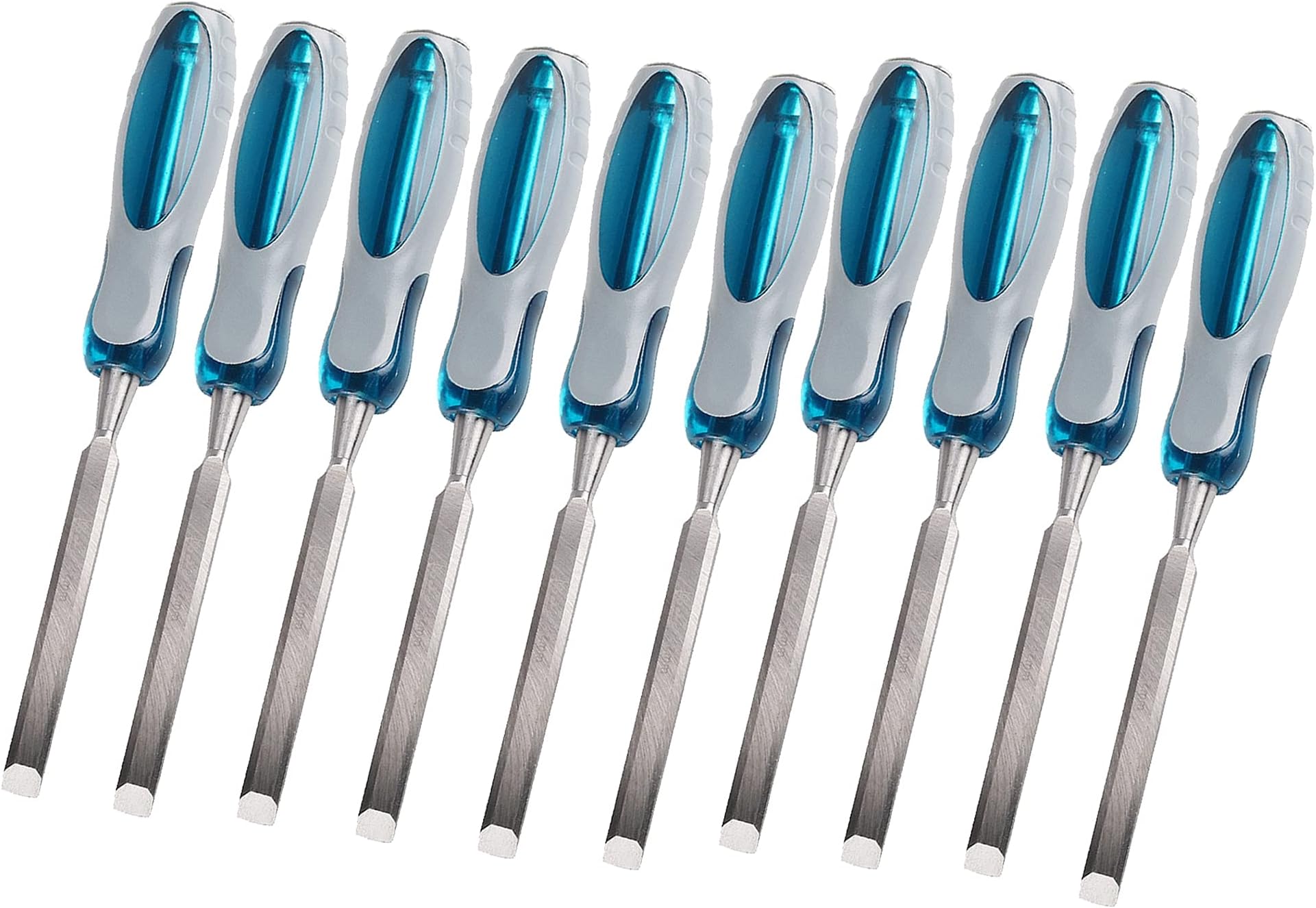 Wood Chisel Set 10pcs Woodworking Tool Set Chrome Vanadium Steel Wood Chisels Set Wood Carving Chisel Set Bi-Material Soft Grip for Woodcarving Carpentry Trimming The Edges