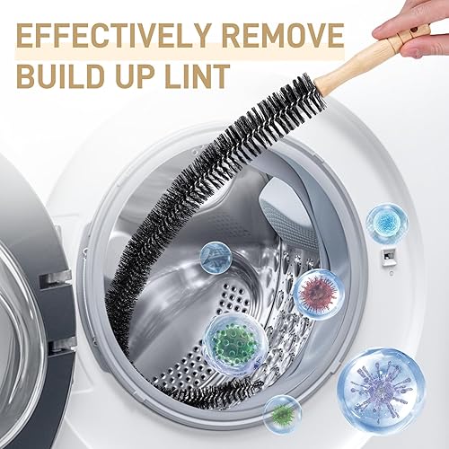 Miniatura 4 de Valcatch Limpiador de ventilación de secadora de 30 pulgadas, cepillo de pelusa para secadora, cepillo de limpieza de bobina de refrigerador, negro,