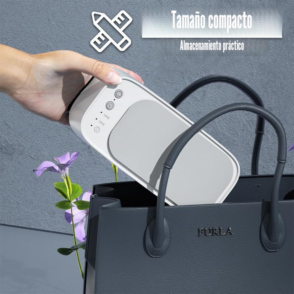 Pinkiou Esterilizador de bandeja, esterilización recargable por vibración, caja esterilizadora germicida por inmersión salón de belleza manicura herramientas para el cabello