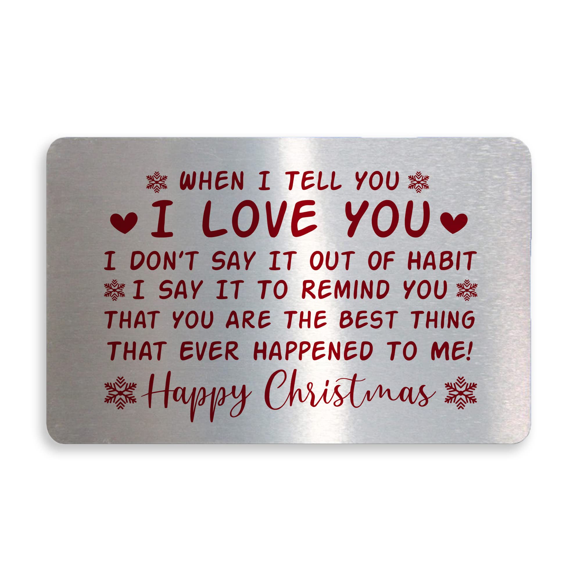 Happy Christmas Wallet Card Husband Wife Boyfriend Girlfriend Keepsake