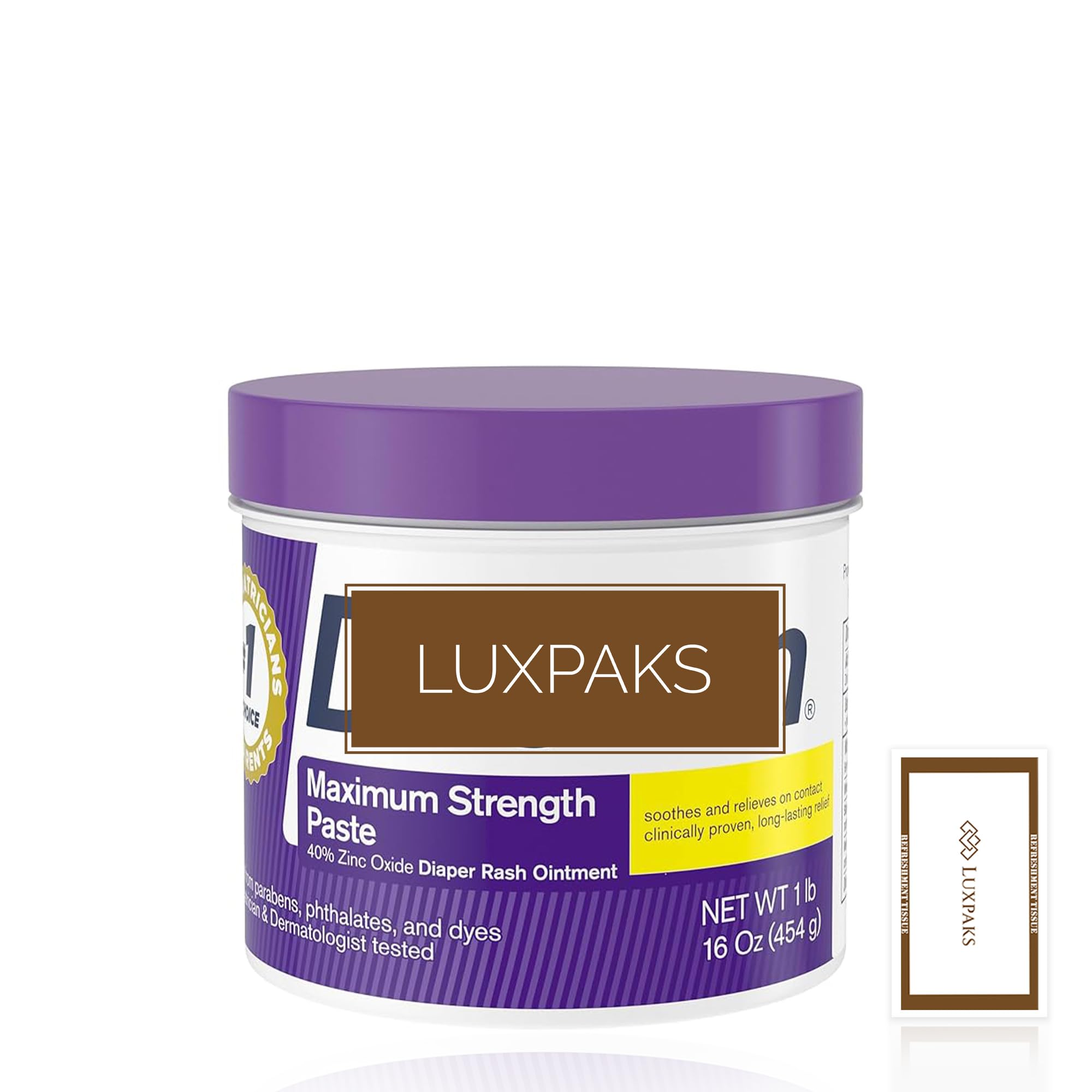 Juego de cuidado del bebé: contenedores Desitn fuerza máxima bebé pañal Rash Cream 16 oz con Luxpaks Wipe