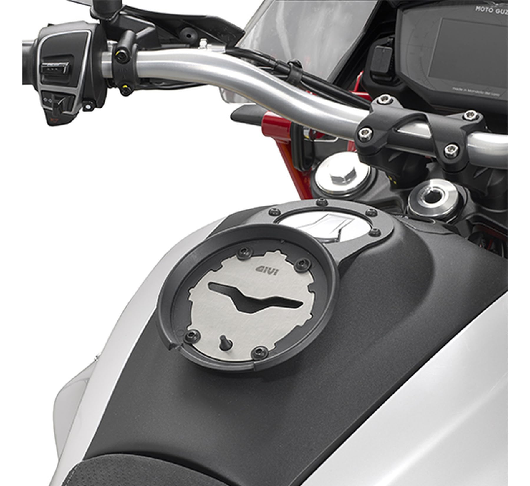 givi tankrucksack xs319y tanklock schwarz 3 lt + träger kompatibel mit moto guzzi v85 tt 2024 mototopgun xs319y + bf46