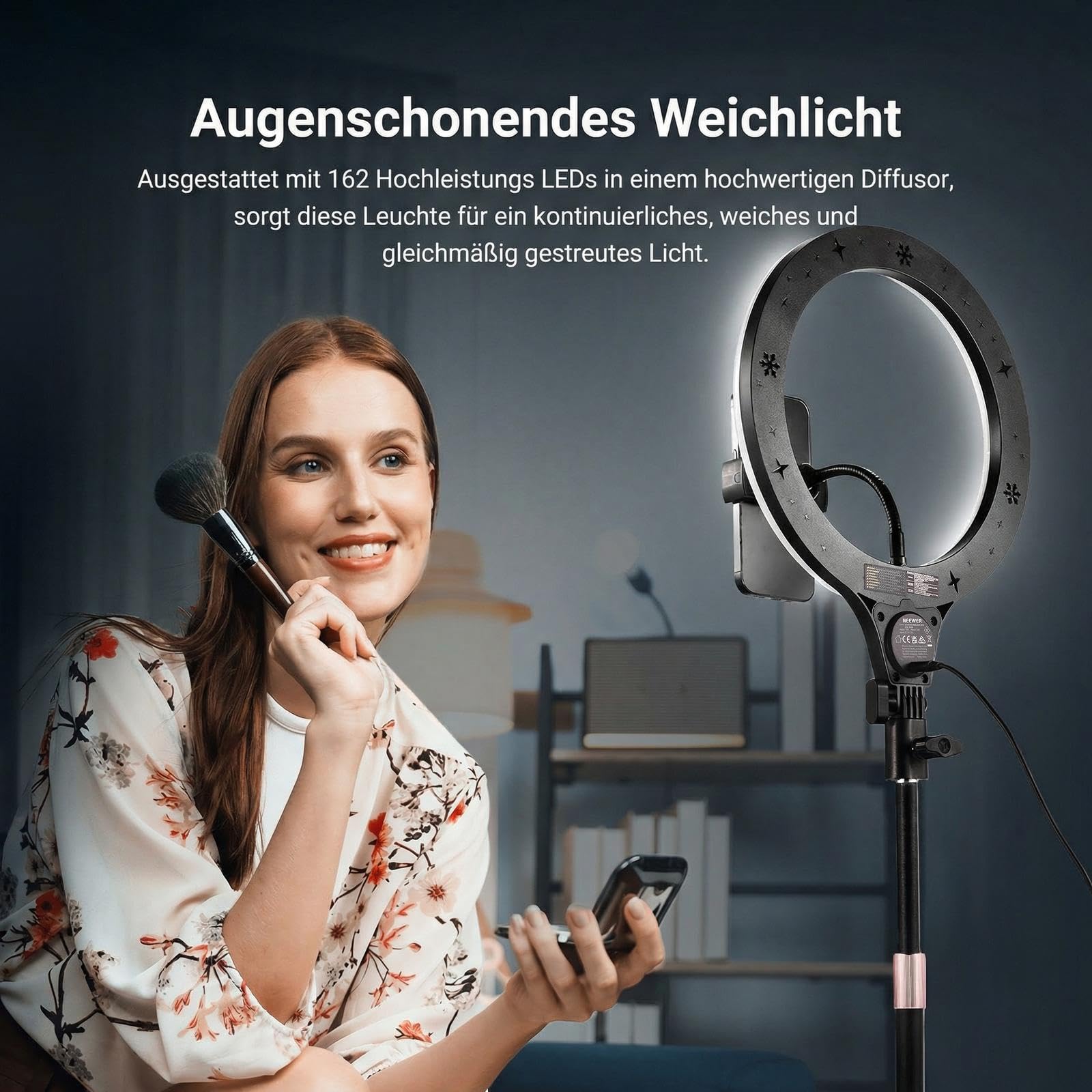 NEEWER Entry Level Version 10,5" RGB Ringlicht mit Tischständer Handyhalterung kompatibel mit iPhone Fernbedienung, 10W CRI85+ LED Videolicht für TikTok YouTube Streaming Aufnahmen Laptop Zoom, N37