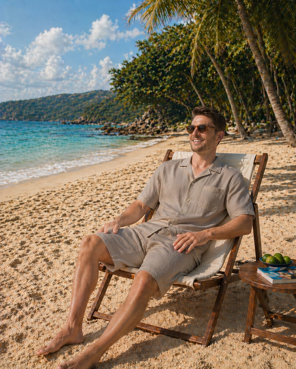 DAVID ARCHY Mens Pajamas Set, Breathable Cruise Vacation Outfit, Short Sleeve Shirt and Shorts, Summer Beach Loungewear