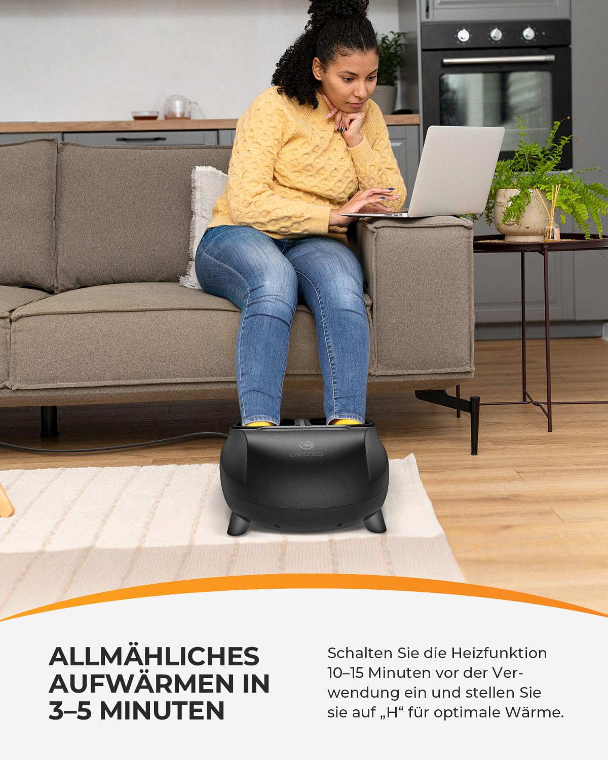 CooCoCo Fussmassagegerät elektrisch mit Wärme & Fernbedienung | ABS Shiatsu Fußmassagegerät mit Kompression, massagegerät für füße, Geschenk für Frauen & Männer