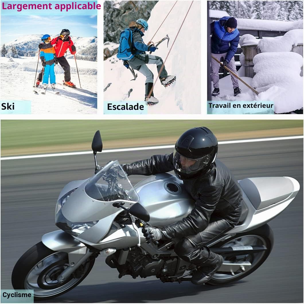 BARCHI Gants Chauffants pour Hommes et Femmes, Gants de Moto Rechargeables, Chauffe-Mains électriques, adaptés au Cyclisme d'hiver, au Ski, à la randonnée, à la Course à Pied, au Travail, etc.