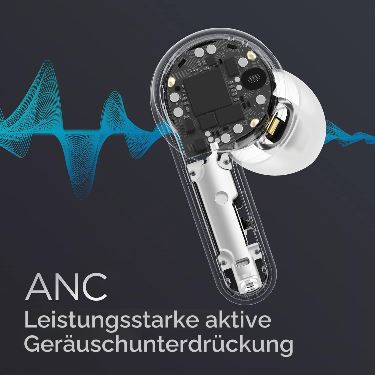 Amazfit Powerbuds Pro Sport Kopfhörer Bluetooth kabellose Earbuds mit aktiver Noise Cancelling, Herzfrequenzüberwachung, Fitnesstracking, 4 Modi, 6 Mikrofonen, 30H Spielzeit, Weiß, Normal