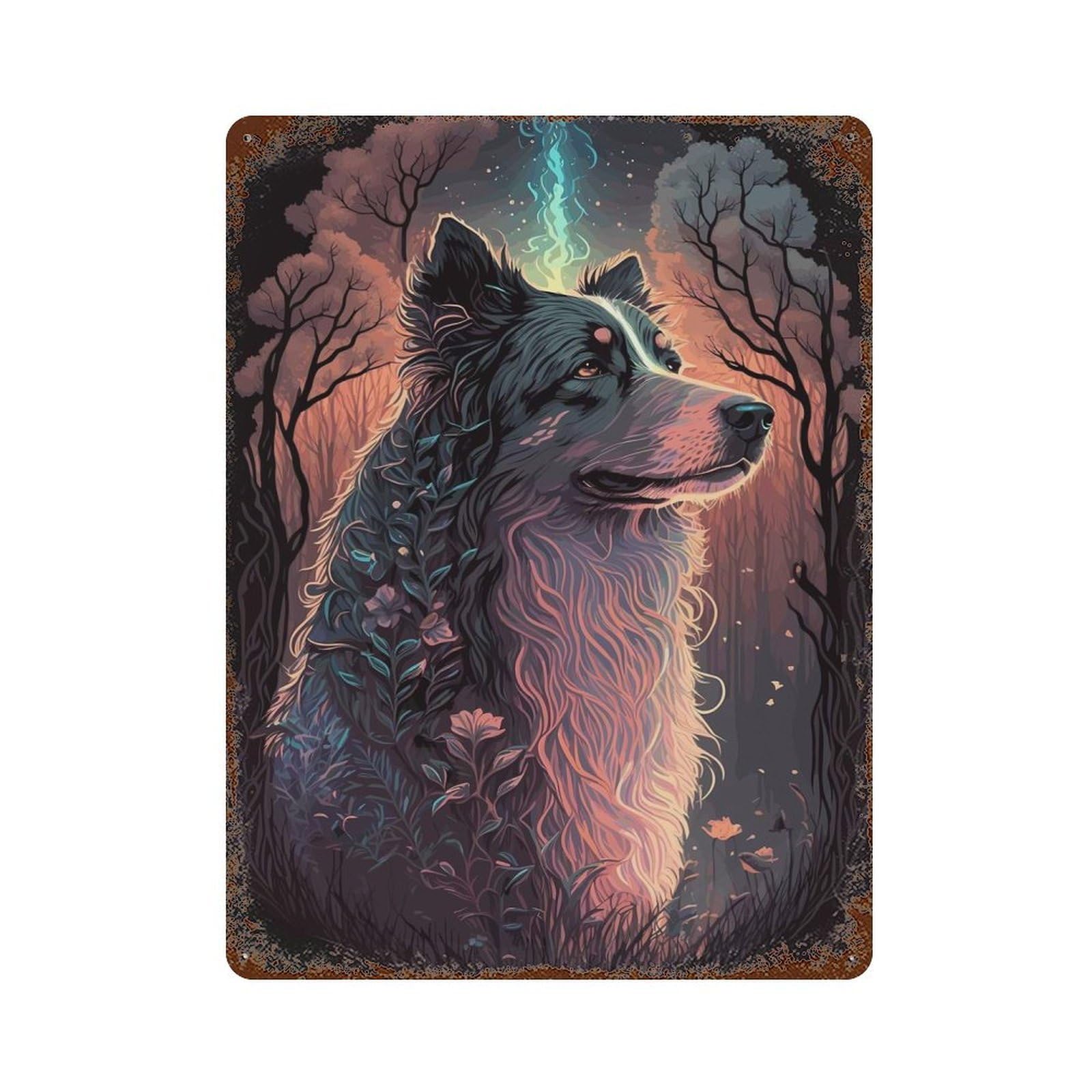 Australian Shepherd Dog Retro Metal Sign 15.7"x11.8", Ideal for Shed, Workshop And Garage Wall Decor