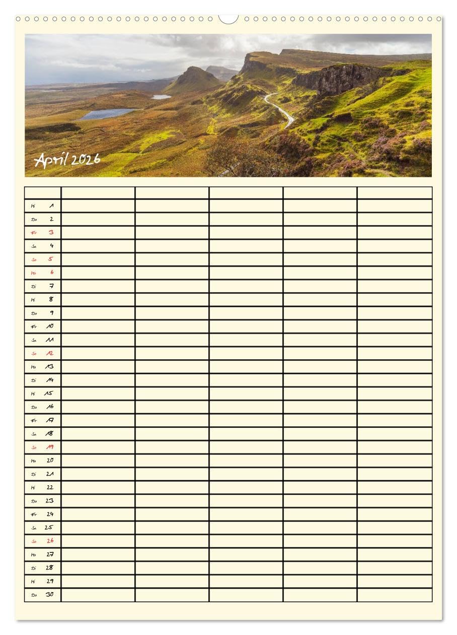 Urlaubsparadiese - Familienplaner (hochwertiger Premium Wandkalender 2026 DIN A2 hoch), Kunstdruck in Hochglanz