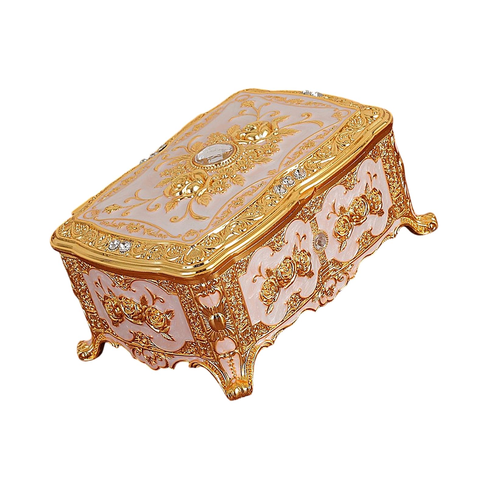 Boîte à bijoux en alliage de zinc premium, écrin émaillé style vintage