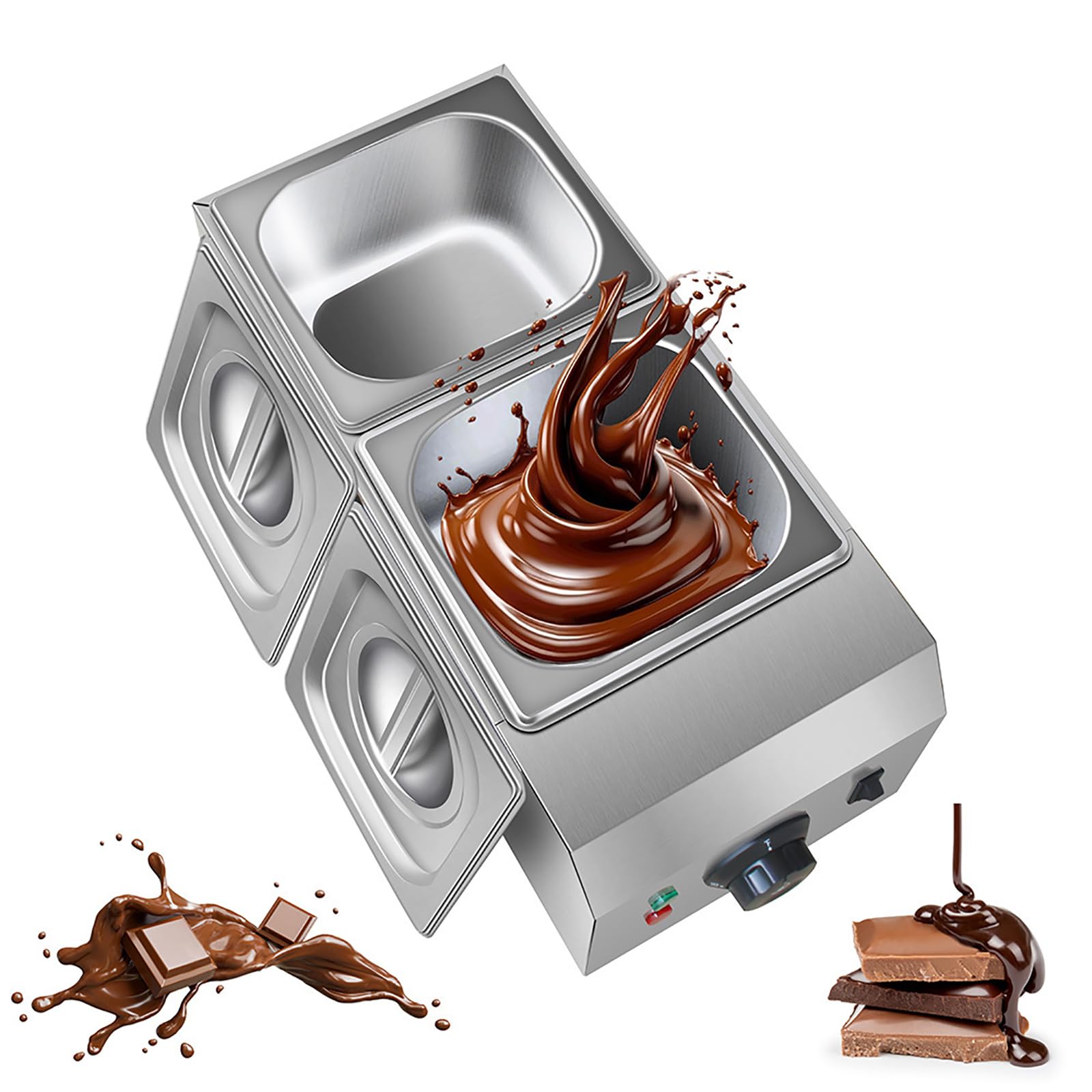 Tempéreuse de Chocolat Commerciale 800W, fondoir à Chocolat électrique en Acier Inoxydable 30~85 °C pour Fromage au café au Lait (CS)