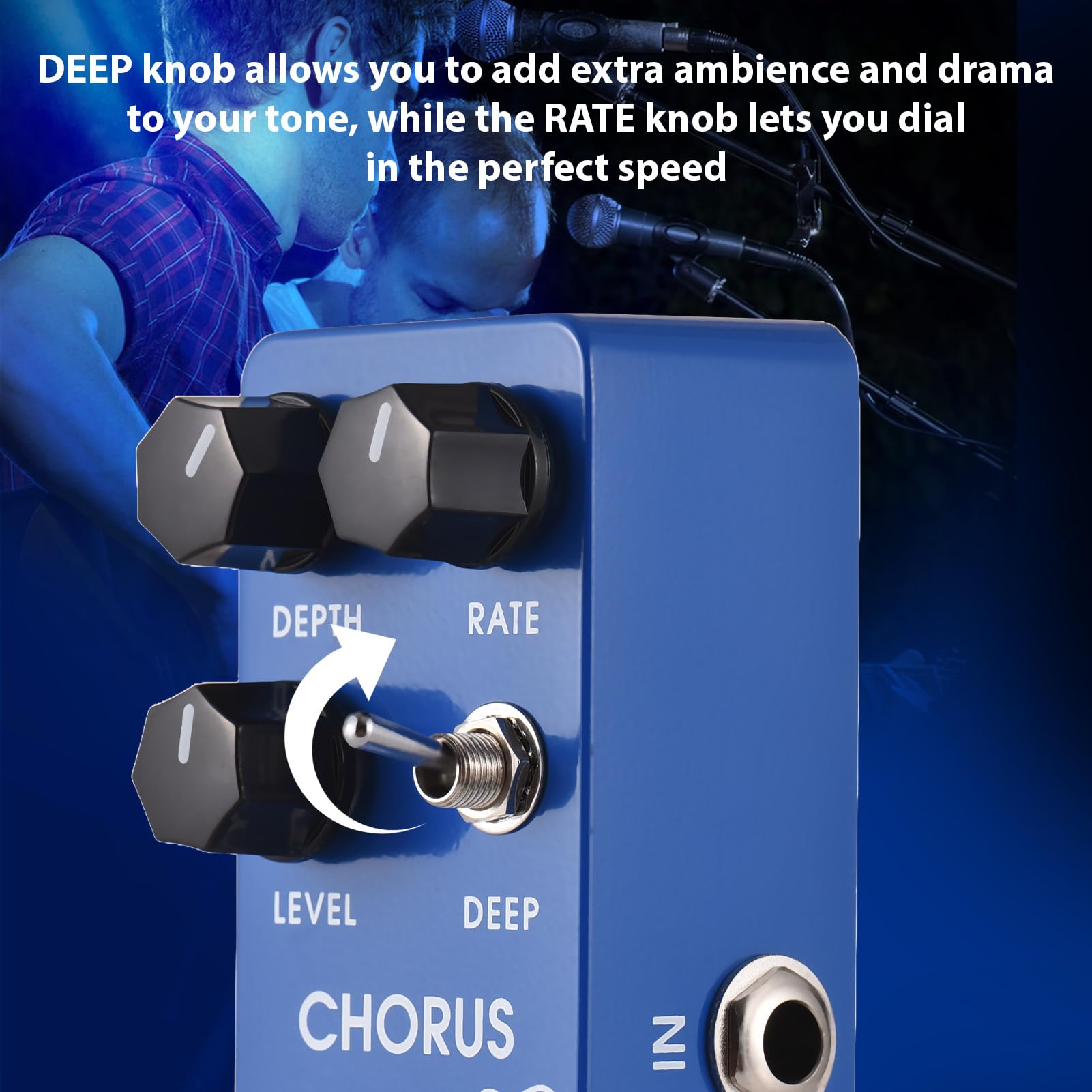 Zory Guitar Analog Chorus Effetti Pedal Autentico Tone vintage Versatile Controlli versi in alluminio in alluminio blu 9.5x4.2x3cm per chitarristi elettrici
