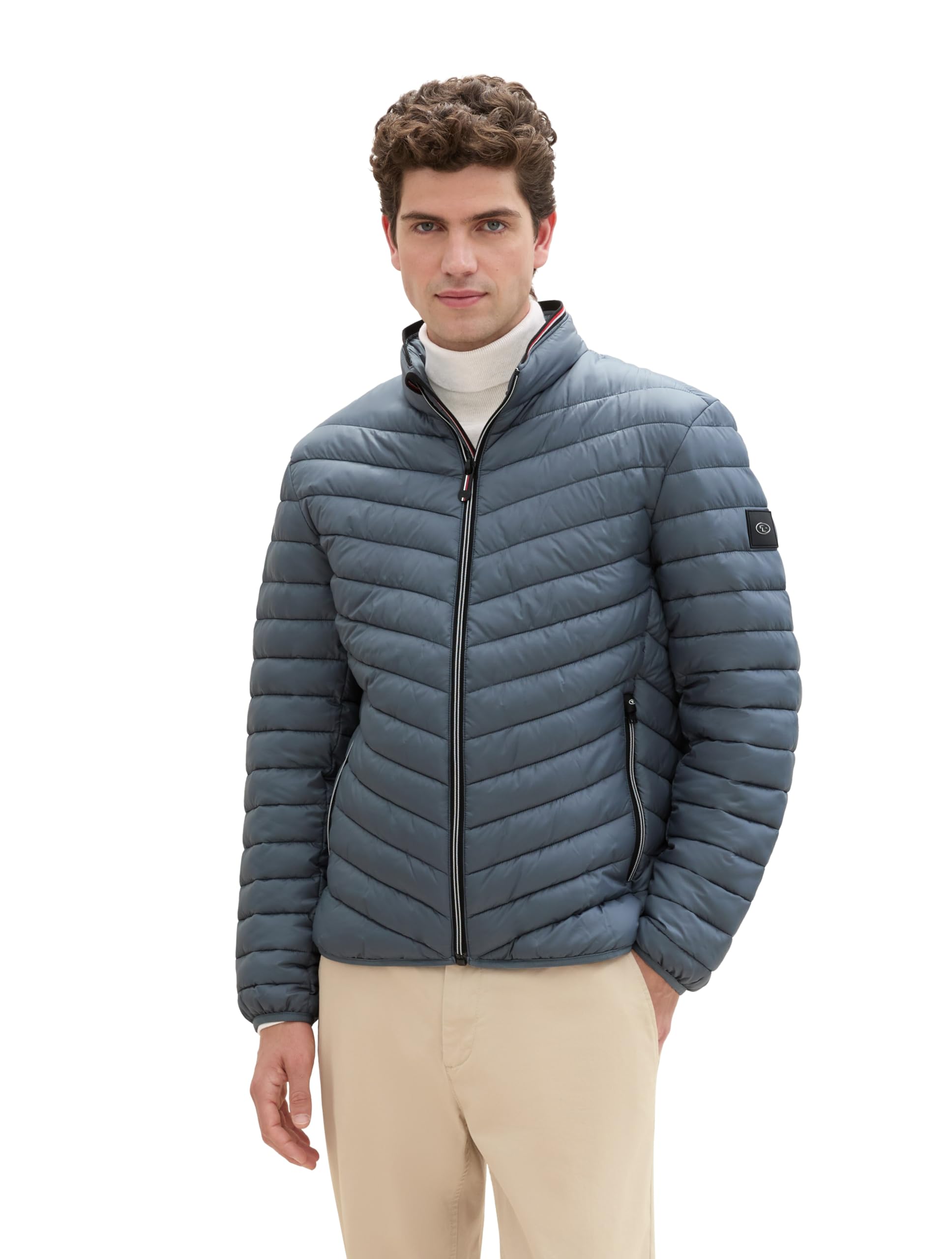TOM TAILOR Herren Lighweight Steppjacke mit Stehkragen,28128 - Stormy Teal, M – Ansicht 2