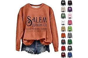 Women's Halloween Sweatshirt '1692 Salem Broom Co. Crewneck Graphic Pullover