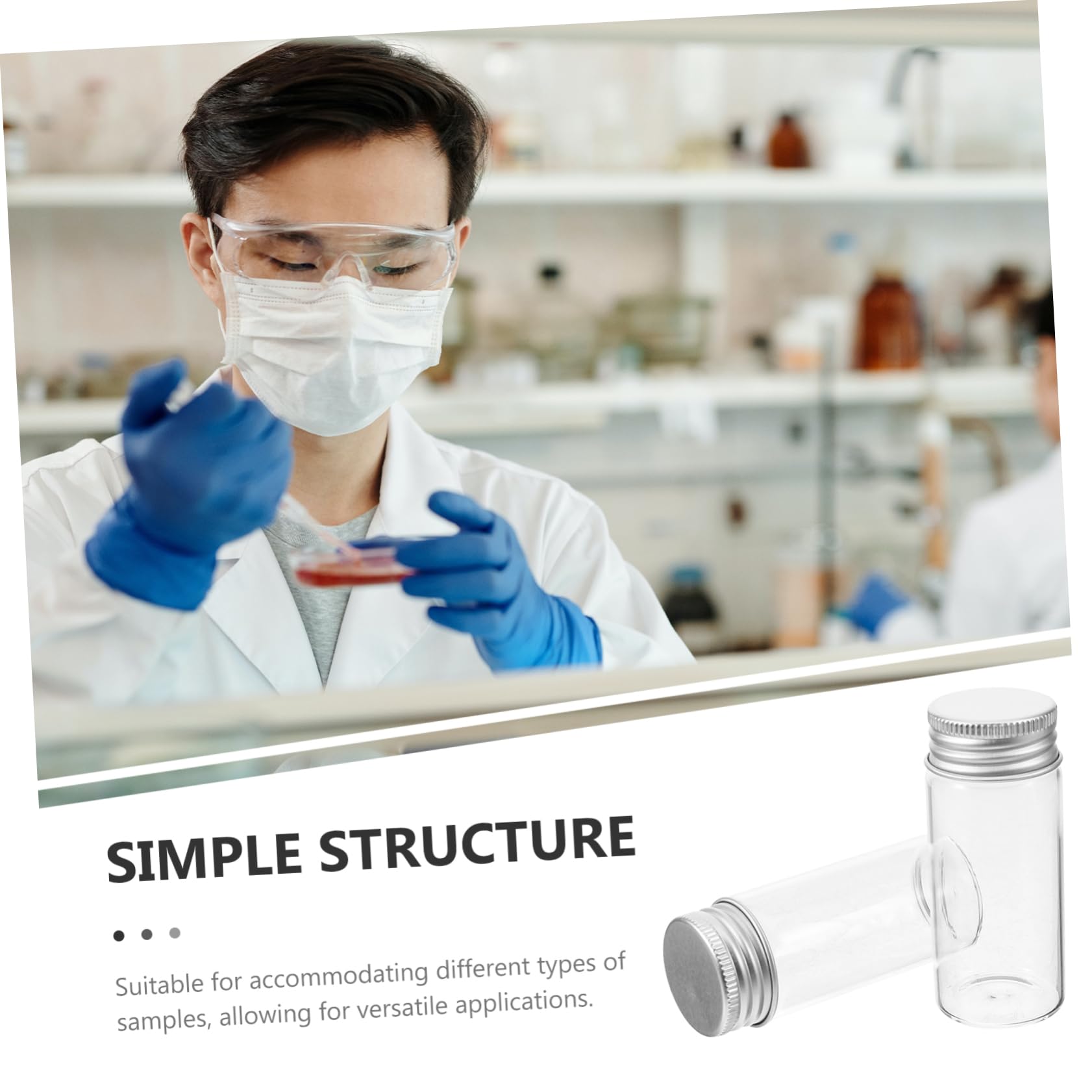 Cabilock 3 Series Botella Sellada por Tubo De Ensayo Tapa Hermético Laboratorio Prueba Pequeños Tubos De Ensayo Tubo Transparente Tubo Científico Vials Pequeños Vidrio Piezas*3