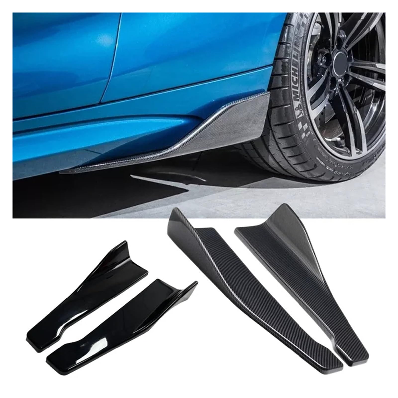 Shuogoufeng Store Osłona zderzaka, spoilera, osłona zderzaka, osłona boczna, uniwersalna, kompatybilna z Cupra, kompatybilna z Formentor Zestawy do stylizacji nadwozia(Glossy Black)