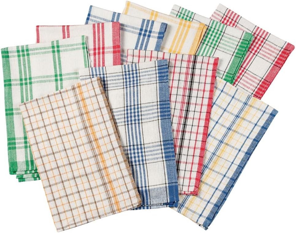 WalterDrake Plaid Kitchen Towels - Set of 10