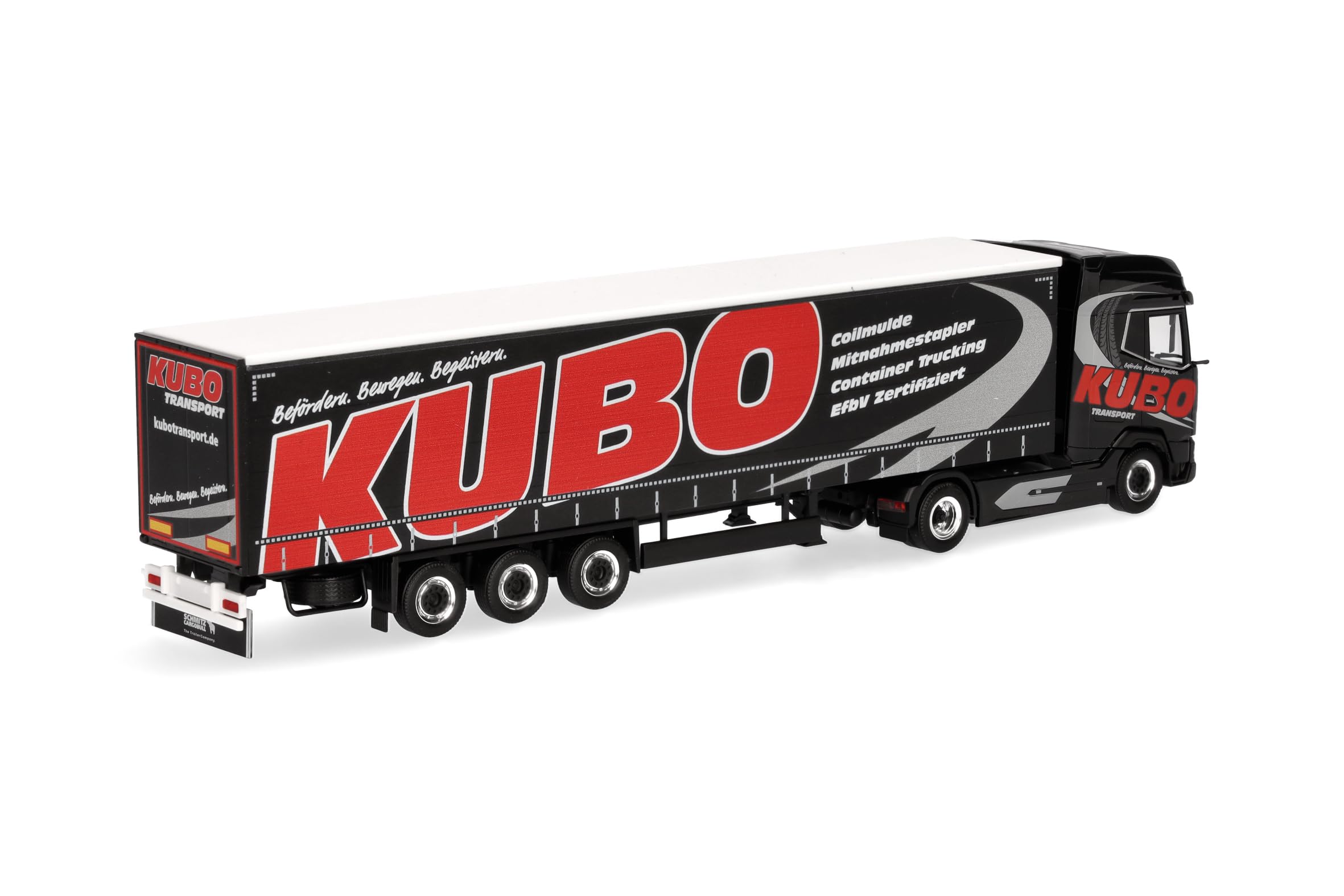 Herpa LKW Modell DAF XG+ Gardinenplanen-Sattelzug Kubo, Miniatur im Maßstab 1:87, Sammlerstück, Made in Germany, Kunststoff