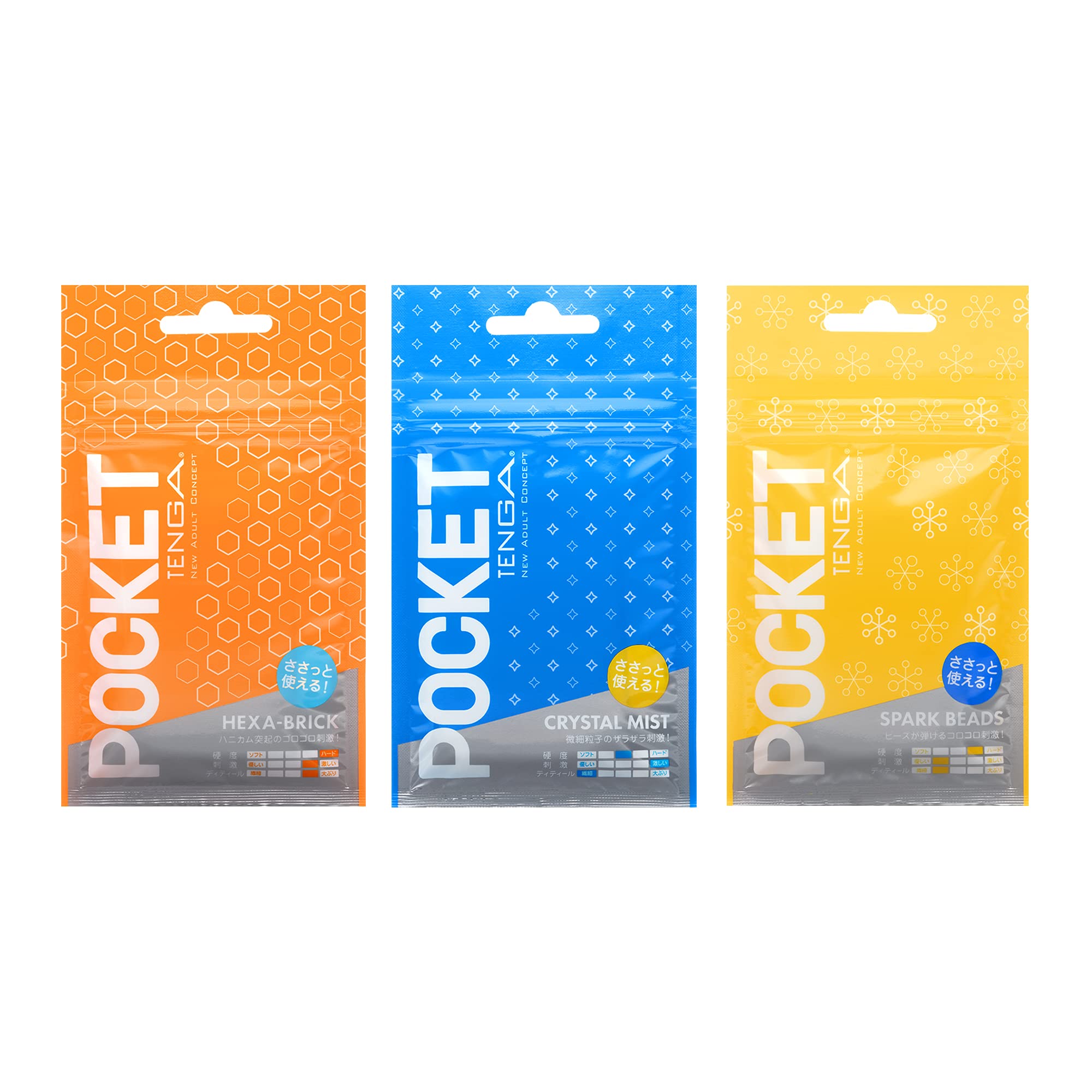 TENGA テンガ Pocket Variety Set Season2 手軽に・すぐに使える薄型ローションパウチ入り 白 3個 (x 1)