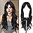 Esmee 24 Inches Ombre Brown to Gray Wigs for Women atural Synthetic Hair Heat Resistant Long Wavy Wigs with Fringe for Daily Party Cosplay Wear