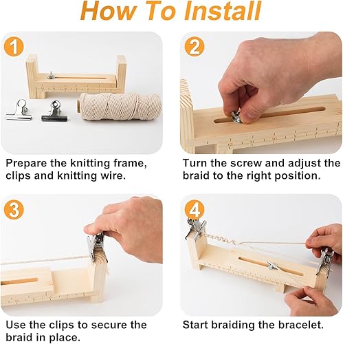 Miniatura 5 de Plantilla de pulsera de madera, cuerda de paracaídas ajustable, para manualidades, para hacer pulseras, collares, colgar en el automóvil