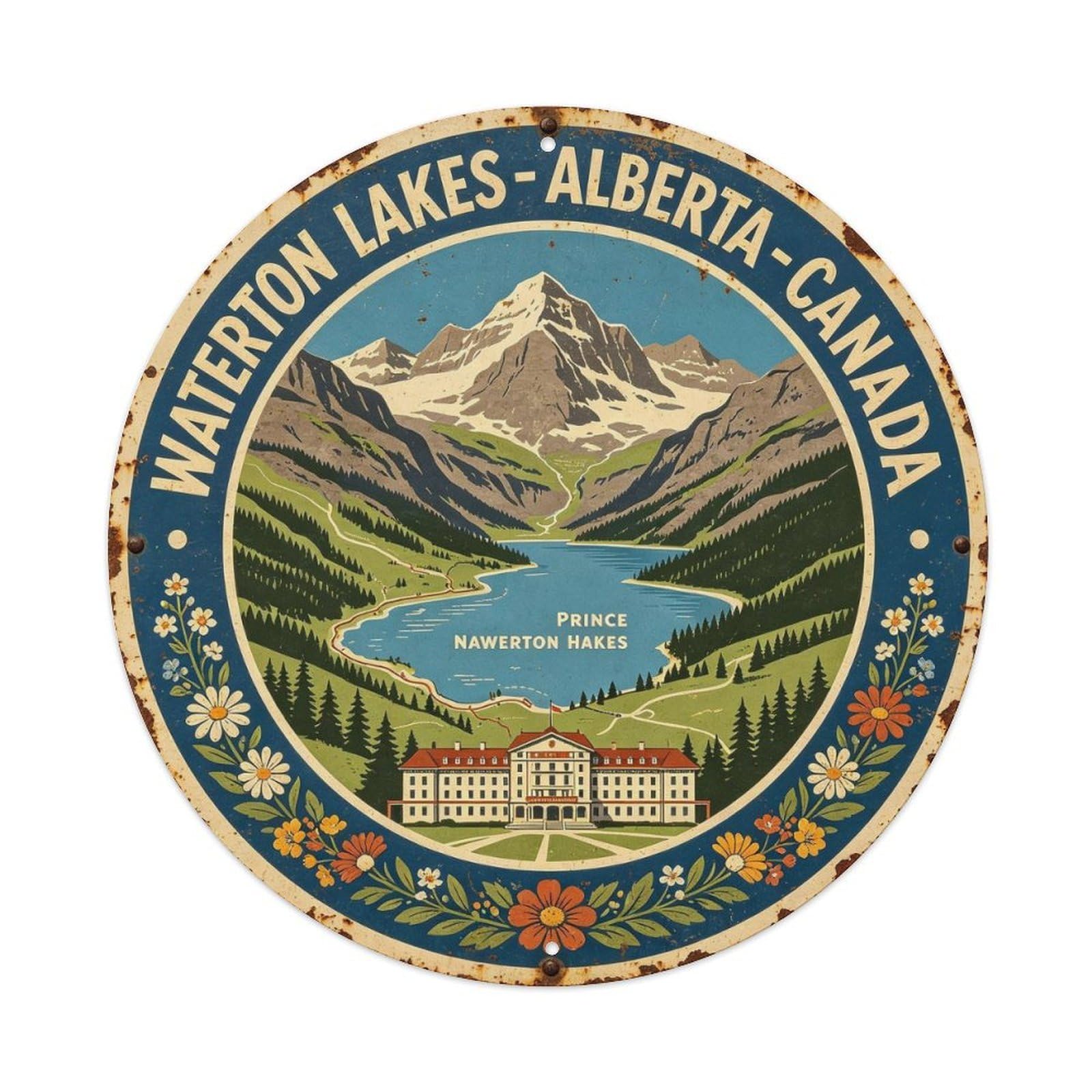 Waterton Lakes - Alberta Metal Tin Sign Plaque